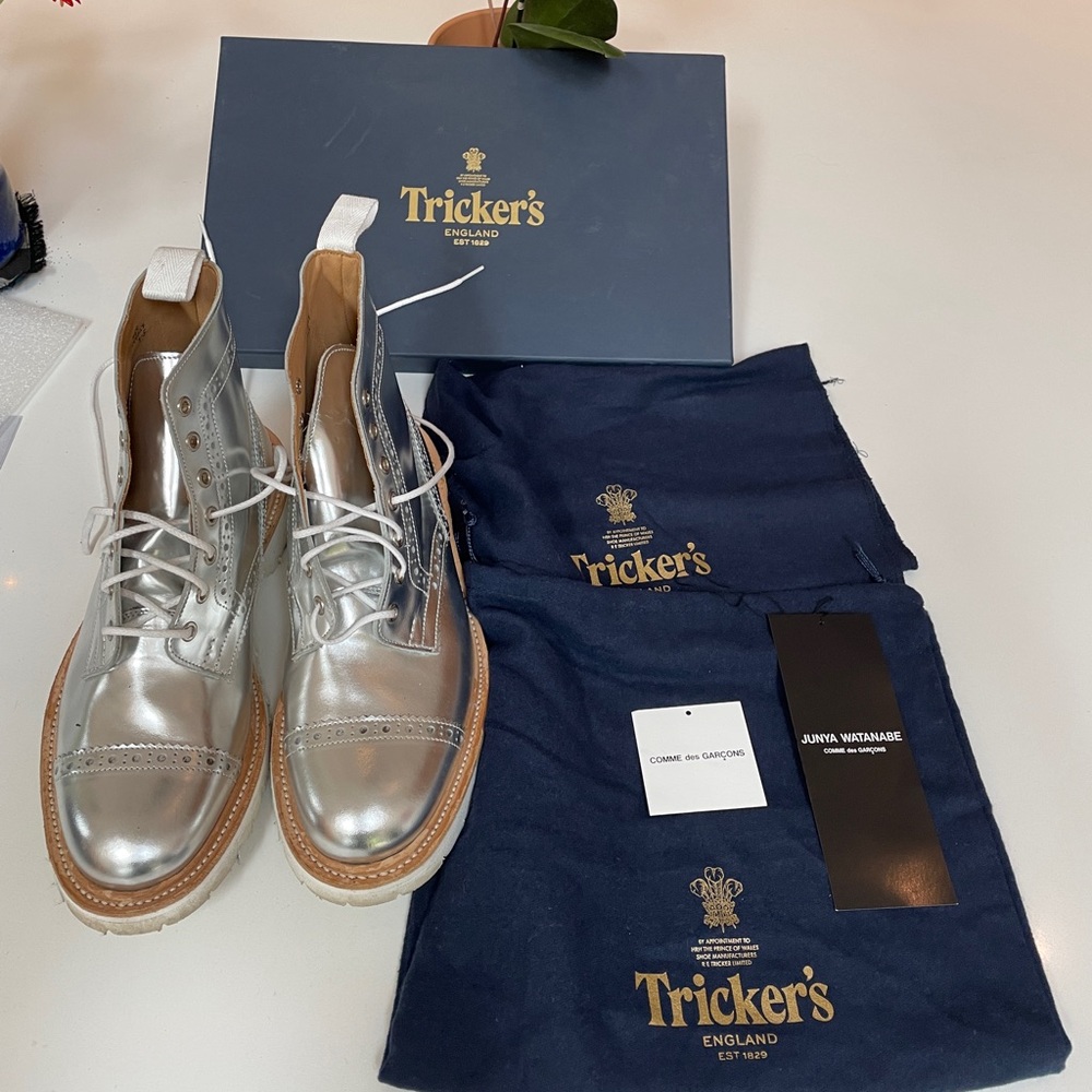 Trickers Ladies Silver Junya Watanabe Commes Des Garcions Boots